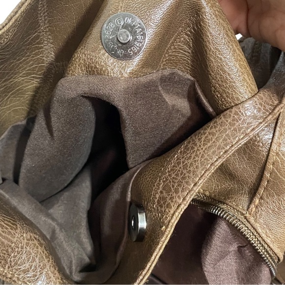 JINGPIN - MULTI TONE BROWN FAUX LEATHER BOHO STYLE - SHOULDER BAG / PURSE - S2 - Picture 10 of 14